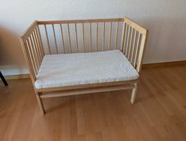 Kinderbett Beistellbett aus Holz mit Matratze 55 x 90 cm