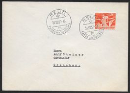 1951: K-Stempel Reuti auf Brief