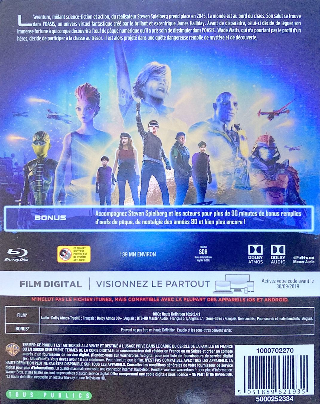 Tutti i DVDs: READY PLAYER ONE (1 BLU-RAY) – Usato da Bottens venduto da hotter-than-hell 1
