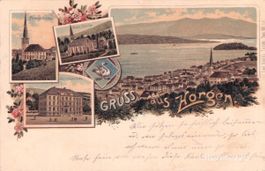 Horgen ZH // 1901 Litho Turm Gruss aus Horgen