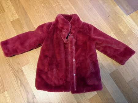 Mädchen Kunstfelljacke Gr. 104 – rot, weich, warm, sehr süss
