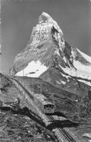 Zermatt (VS) Riffelalp Gornergratbahn und Matterhorn