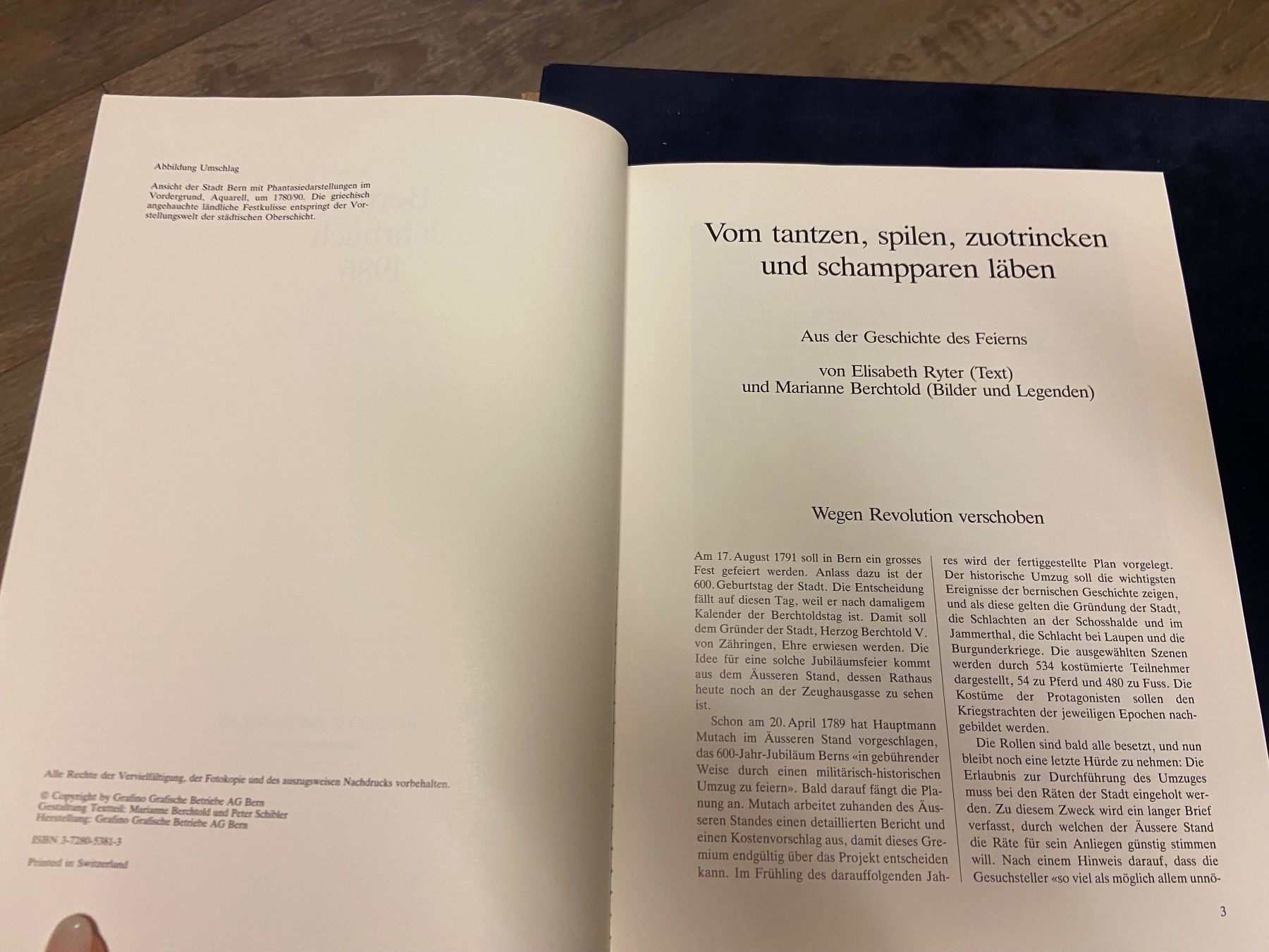 Libri: Berner Jahrbuch 1986 - Ein Stück Berner Geschichte! – Usato da Galmiz venduto da Queenstone 1