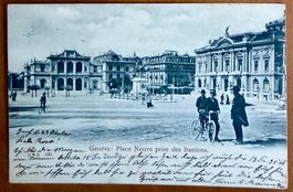 Genève - Place Neuve prise des Bastions - Animation 1904