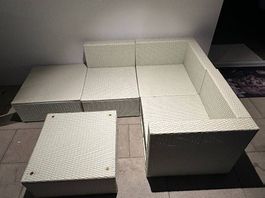 Rattanlounge weiss