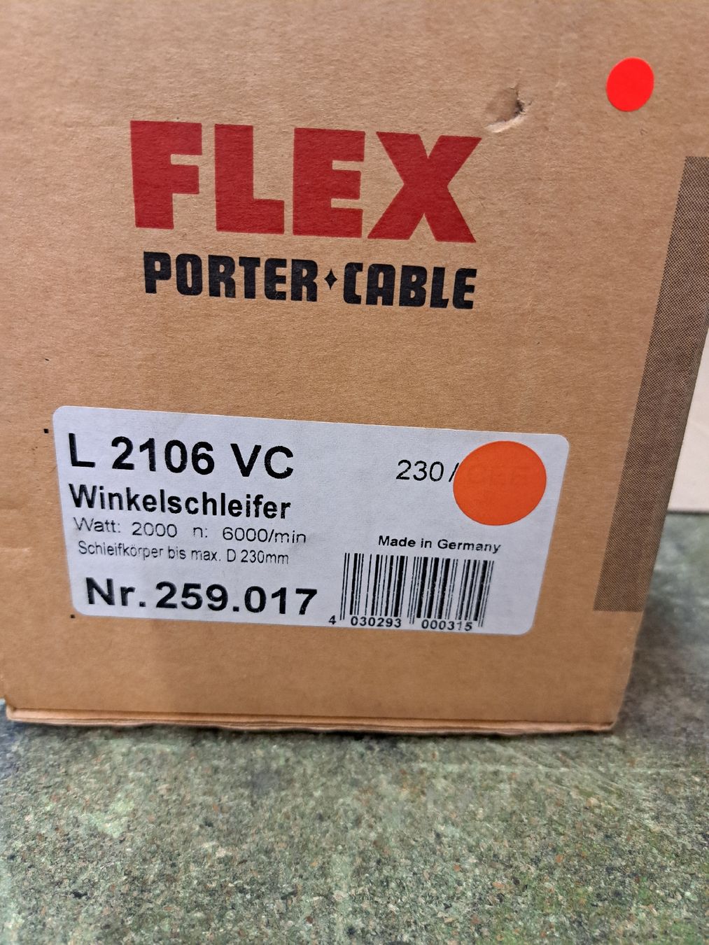 Flex Schleifen & Polieren: Flex Winkelschleifer L2106 VC - Unbenutzt – Neu und originalverpackt aus Ebikon von inf_9pqv 3