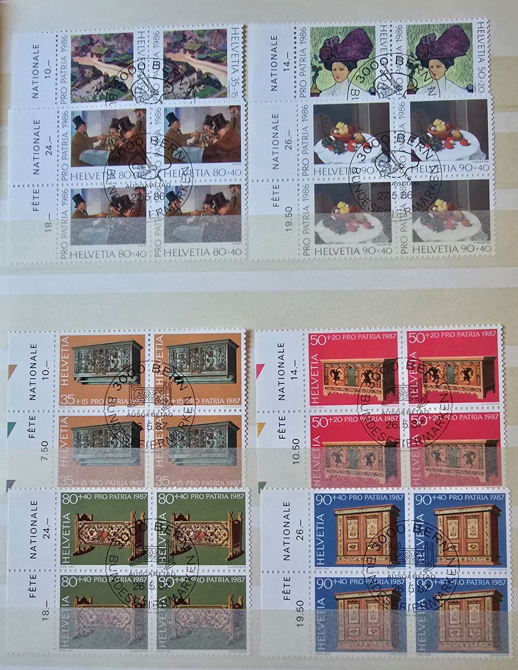 Tutti i francobolli: Pro Patria Viererblocks ET Originalgummi – Usato da Duebendorf venduto da Dguguseli 6