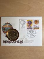 Isle of Man Münze 1 Crown 1983 Ballonfahrt Ersttagsbrief