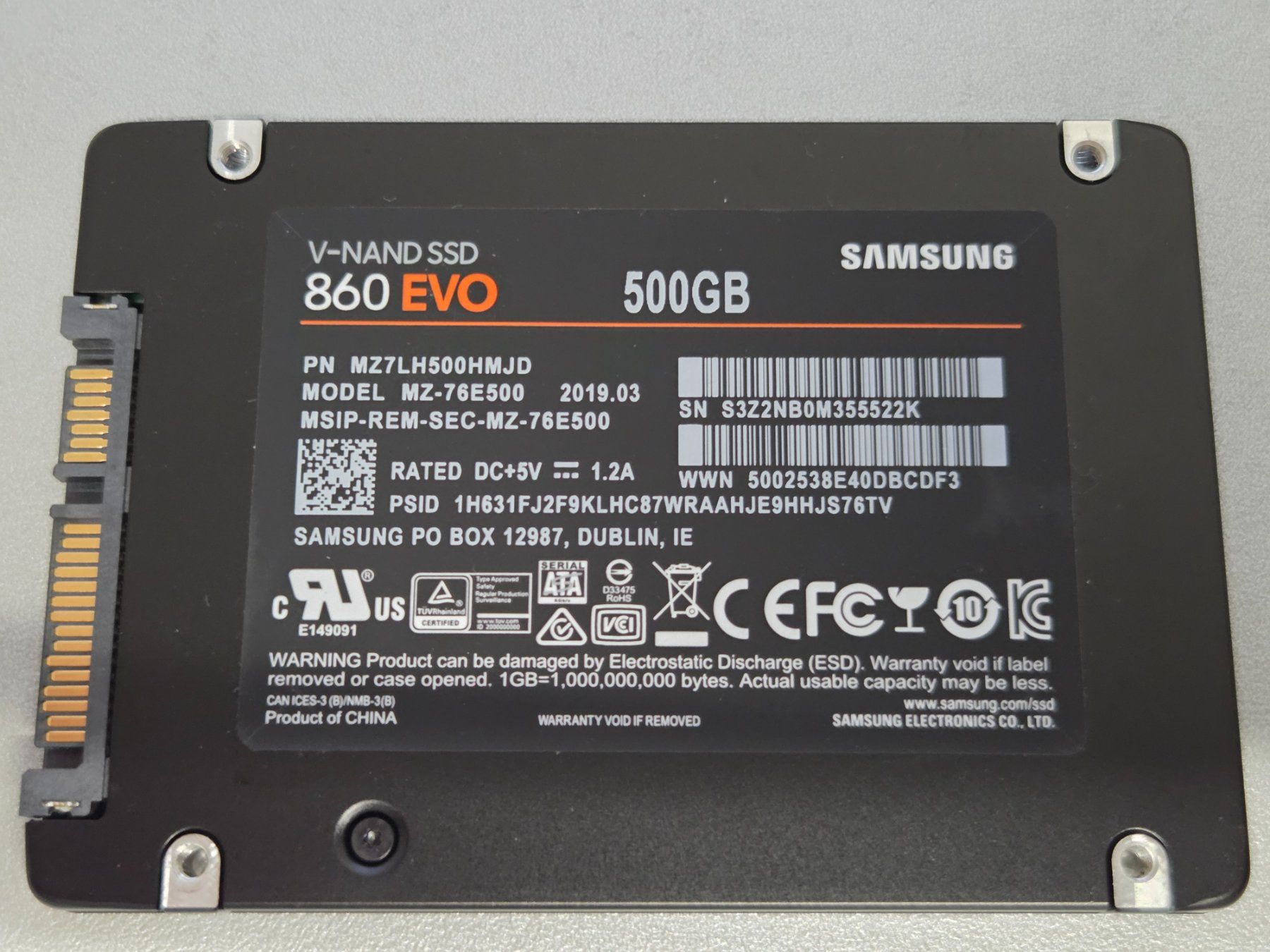 Samsung Harddisks: Samsung 860 EVO 500GB – Gebraucht aus Utzenstorf von dolorespasternak