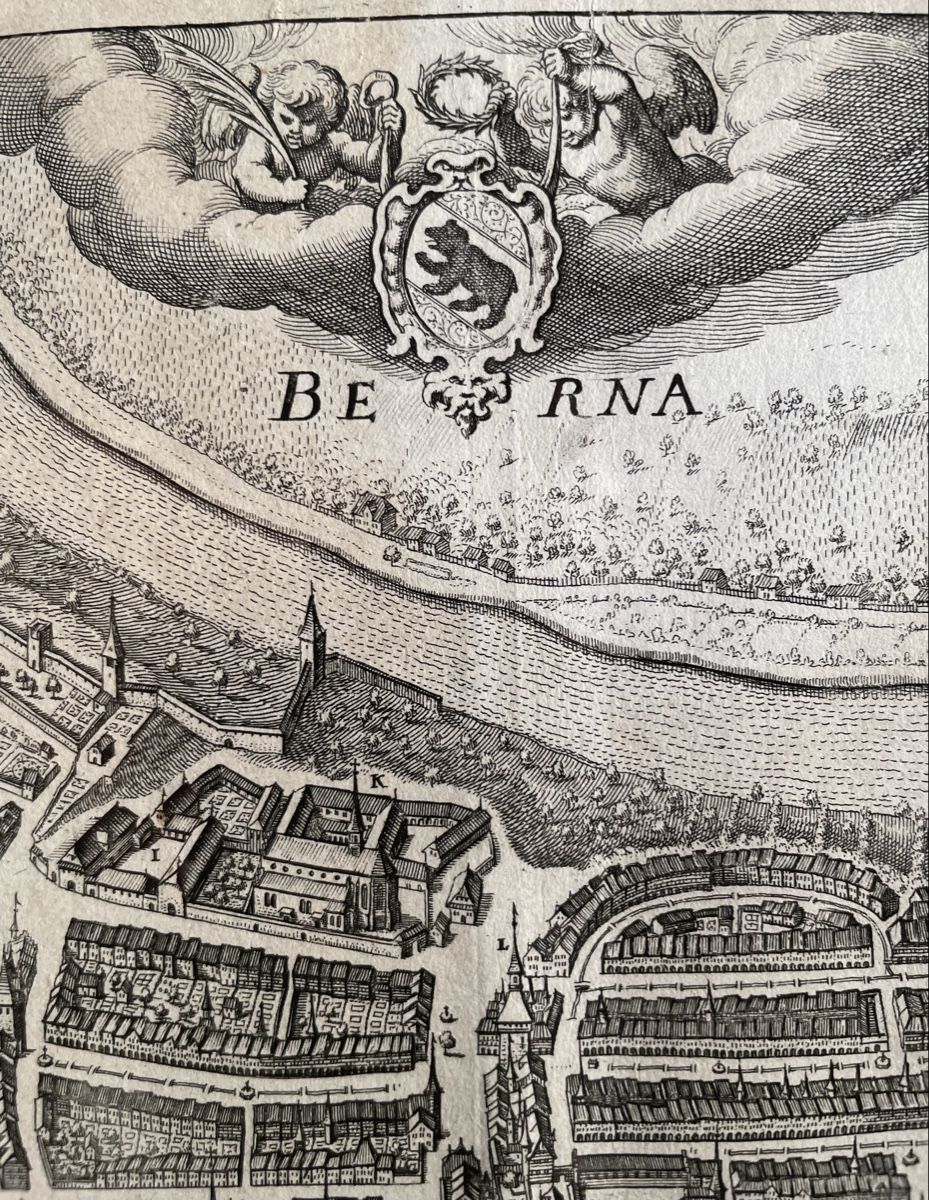 Incisioni: M. Merian Kupferstich Bern 1654 – Usato da Biel/Bienne venduto da Galaq 4