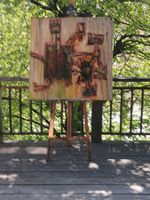 Abstrakte Komposition – Original Acrylgemälde auf Leinwand –