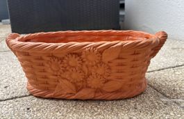 Terracotta Blumenkasten mit Sonnenblumen-Motiv