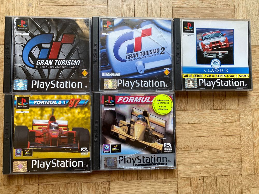 5x PS1 Rennspiele: Gran Turismo 1-2, Formula 1, 97, SC GT (Gebraucht ...
