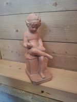 Engelsfigur mit Buch Terrakotta Dekoration Figur klein 42