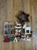 Grosses Weihnachtsdeko-Set mit Bäumen, Figuren und mehr