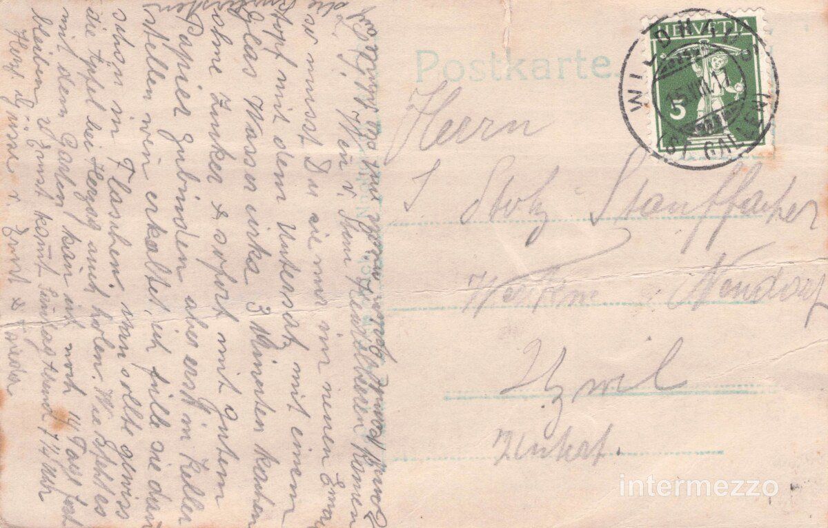 Cartoline postali: Stein SG // 1917 Dorf Toggenburg – Usato da Basel venduto da intermezzo12 1