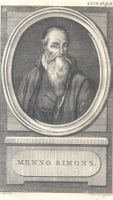 Mennoniten: Porträt MENNO SIMONS -  Kupferstich