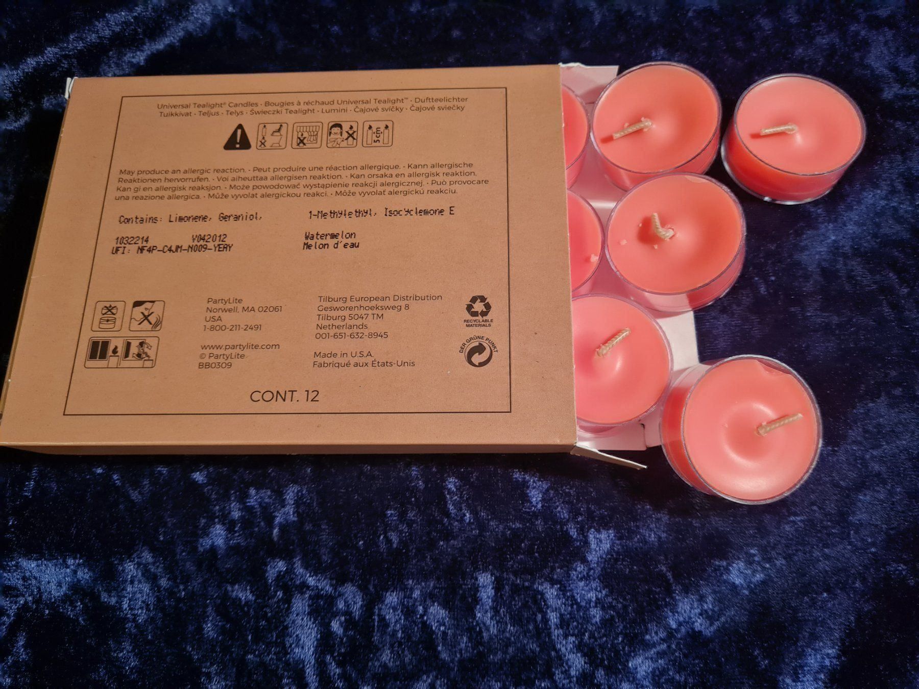 Partylite Candele: PartyLite - 12 Teelichter Wassermelone – Nuovo e nell'imballaggio originale da Othmarsingen venduto da Kleibai