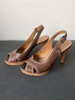 Schöner brauner Leder High Heel, Gr. 37