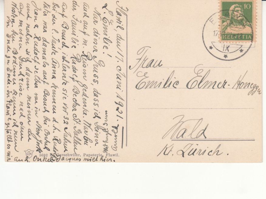 Cartoline postali: Flawil 1921 – Usato da Bürglen TG venduto da StampGraf 1