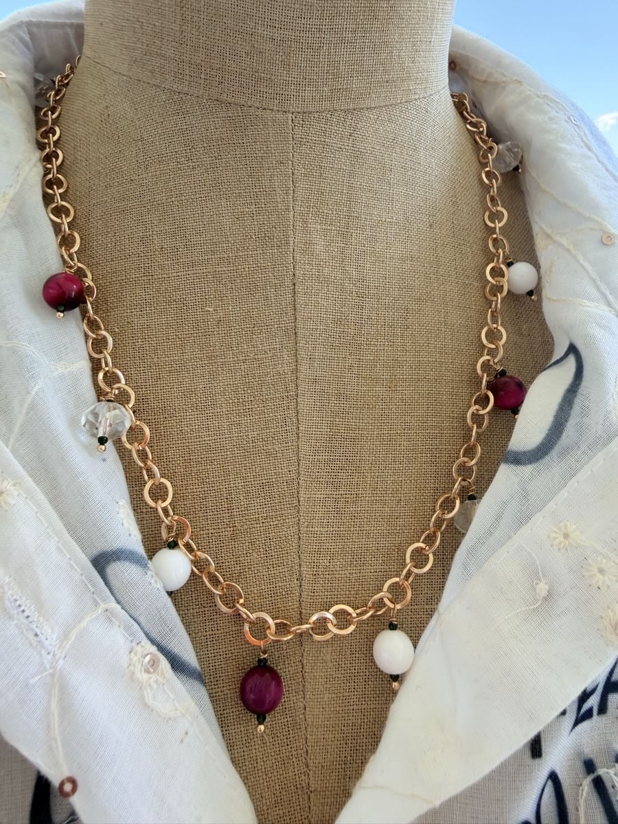 Catenine: Delicate Gold Chain Necklace with Gemstone Accents – Nuovo e nell'imballaggio originale da Bouveret venduto da dou_g8q7 1