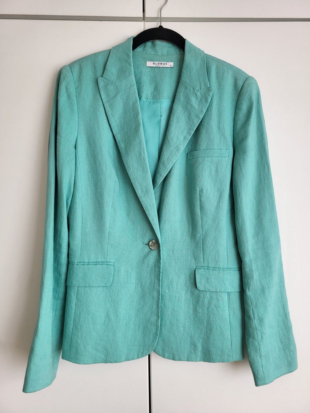 Globus Giacche: Globus Damen Blazer, Gr. 36 - türkis, 100% Leinen – Usato da Baar venduto da clar6