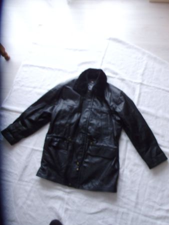 Jacke Herren Leder *NEU* Made Italy Gr. L / 52 Schwarz Nappa