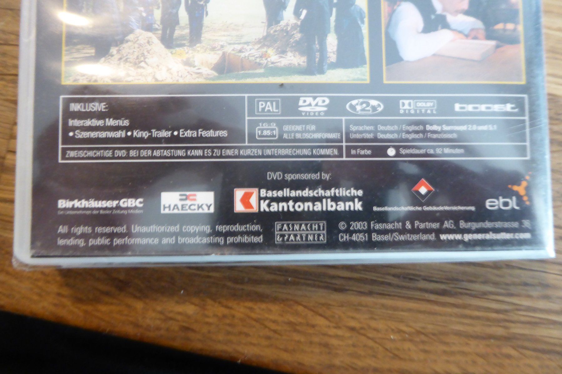 Alle DVDs: DVD OVP General Sutter selten – Neu und originalverpackt aus Allschwil von Summelsarium 2