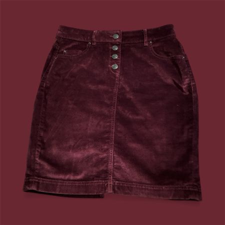Esprit Burgunder Feine Kordel Stretch Minirock Fr 38 UK 10