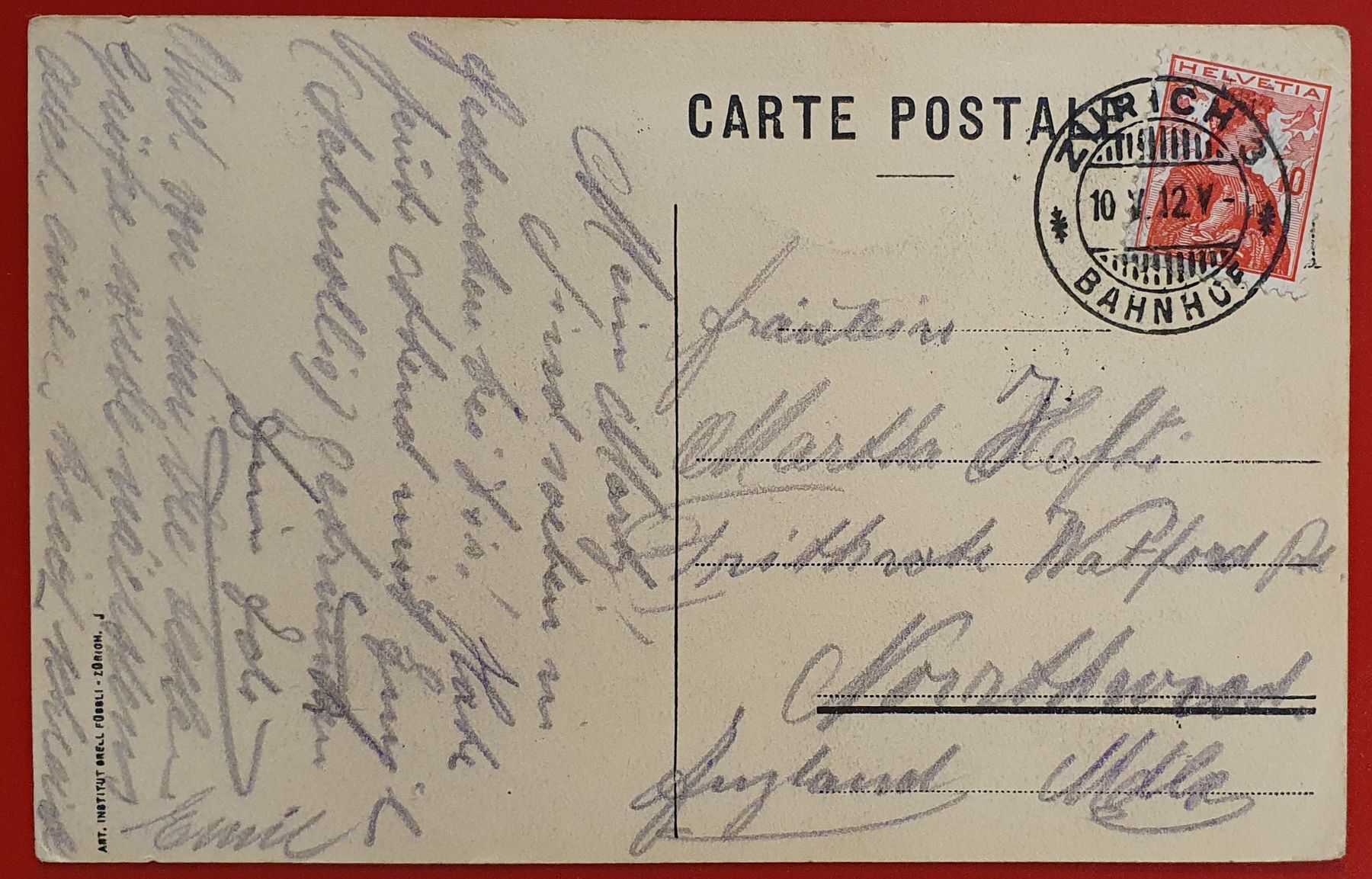 Ansichtskarten: Zürich 1912 - Café Restaurant Urania – Gebraucht aus Kreuzlingen von Rschweiz1 1
