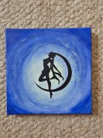 Handgemaltes Bild Sailor Moon Mond Silhouette neu 20x20cm