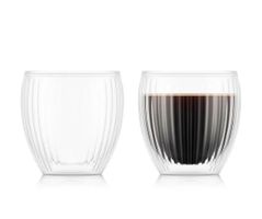 BODUM Set 2 doppelwandige Gläser PAVINA geriffelt, 2dl
