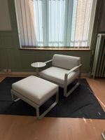 FERMOB BELLEVIE - SINGLE ARMCHAIR WITH FOOTSTOOL - OFF WHITE