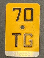 TG 70 - TÖFFLINUMMER - MOFASCHILD - PLAQUE DE MOFA - TG 70