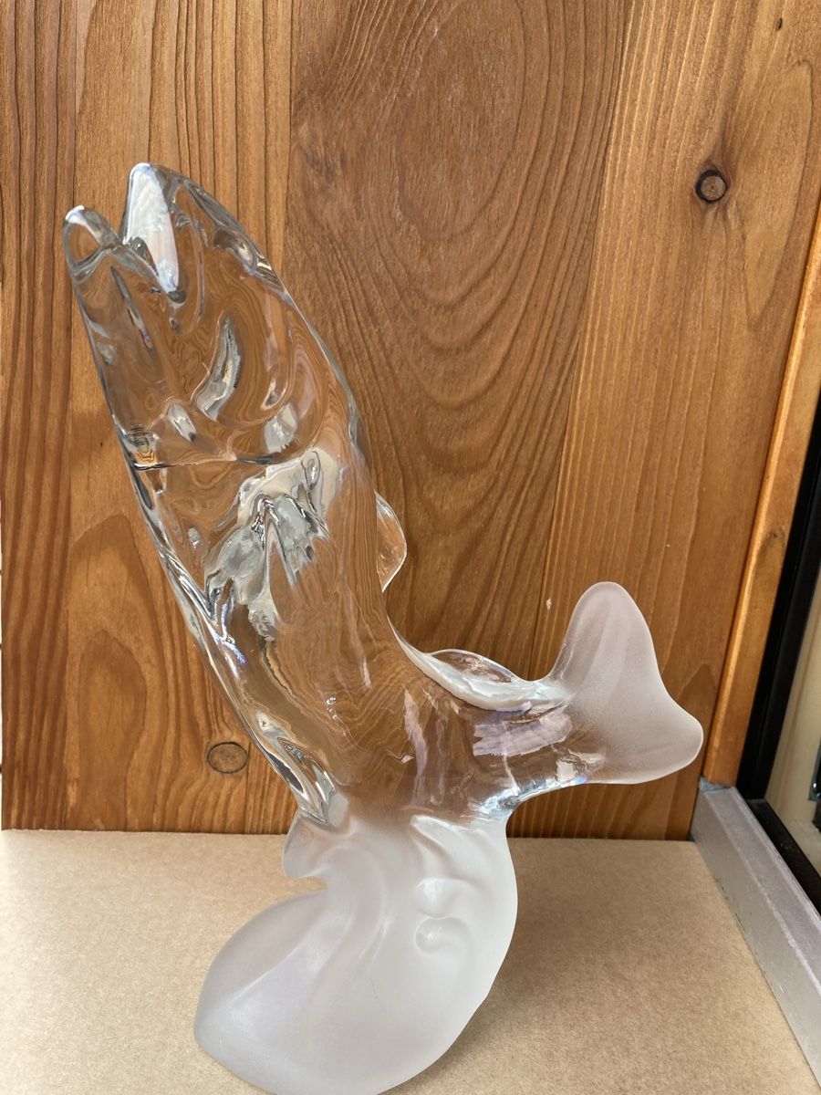 Statuette: Kristallfigur "Lachs", wunderschön, Dekoidee – Nuovo e nell'imballaggio originale da Sornard - Nendaz venduto da Mapere