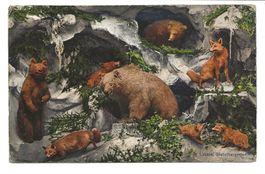 Luzern - Gletschergarten - Gruppe aus dem Alpentier Museum