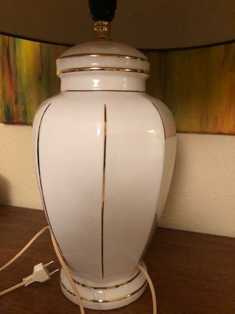 Lampade: Lampe de salon en émail avec abat jour – Usato da Chézard St Martin venduto da schmitt 1