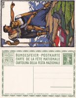 Bundesfeier-Postkarte 1913 "Befreiungskämpfe" ungebraucht+++