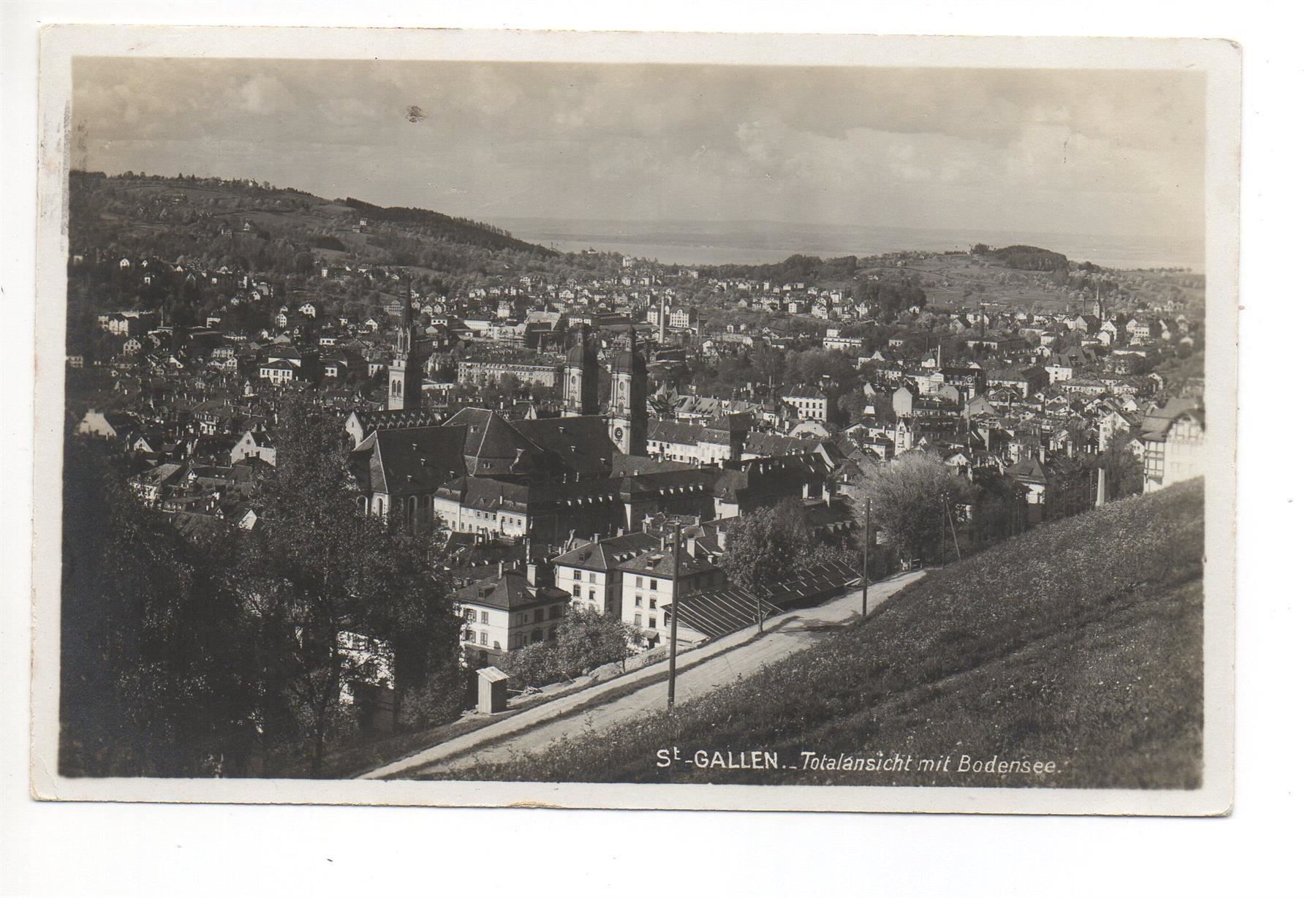 Cartoline postali: ST. GALLEN Totalansicht mit Bodensee – Usato da Jona venduto da philajona