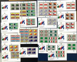 1984 USA UNO FLAGGEN der Nationen Kompl.Serie Bogen **+ FDC