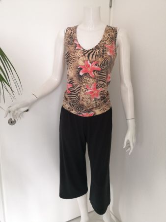 🤩2 STK: TRIUMPH PYJAMA SET TOP & HOSE ANIMAL & BLUMEN DRUCK