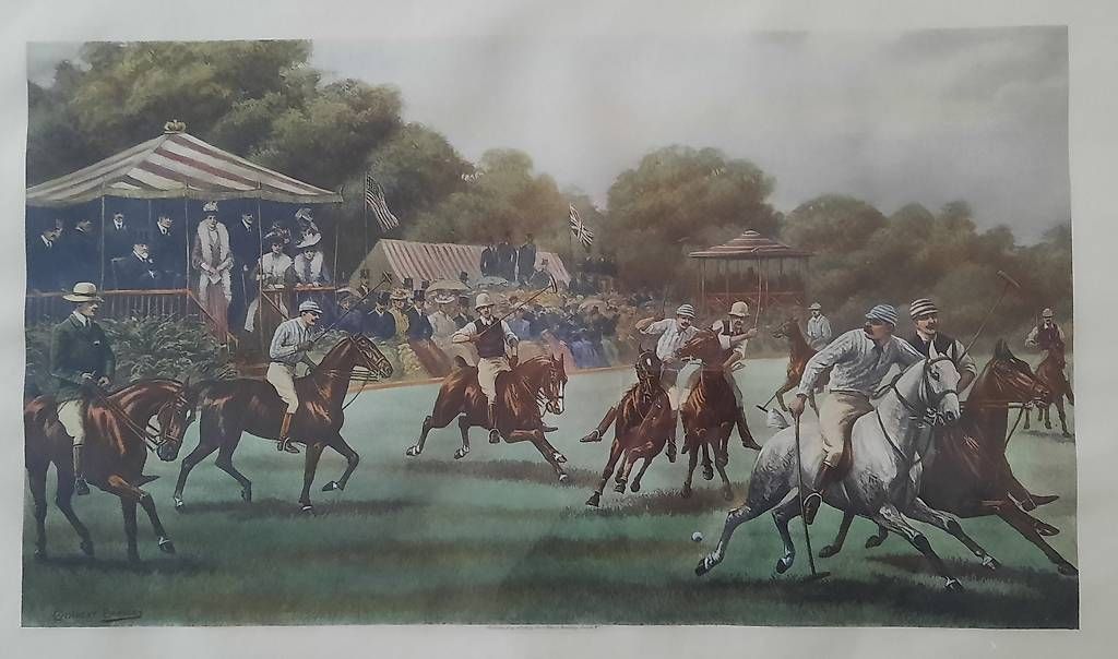 Grafica & Litografie: Lithografie "Polo at Ranelagh" von Cuthbert Edward Bradley – Usato da Filisur venduto da Mezzaun159Zip 1
