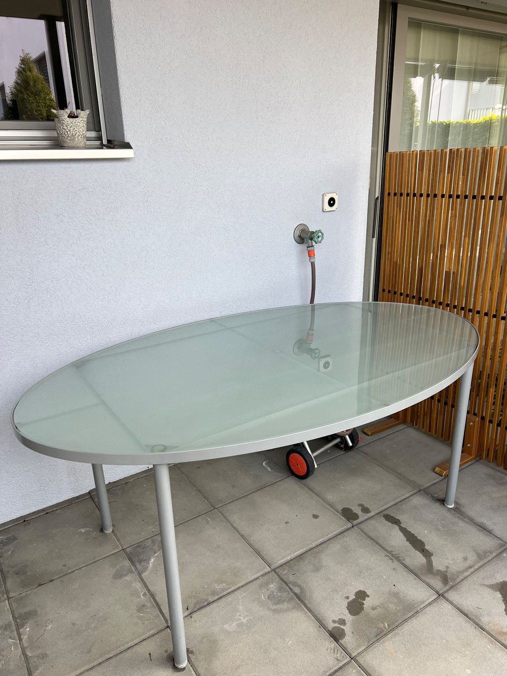 Tavoli: Gartentisch oval, Glas, Metall – Usato da Wettingen venduto da Bojanic8