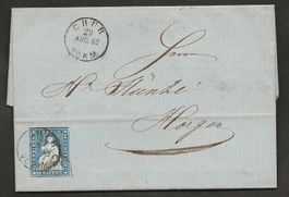 Faltbrief Schweiz 1862 STRUBEL Chur Horgen