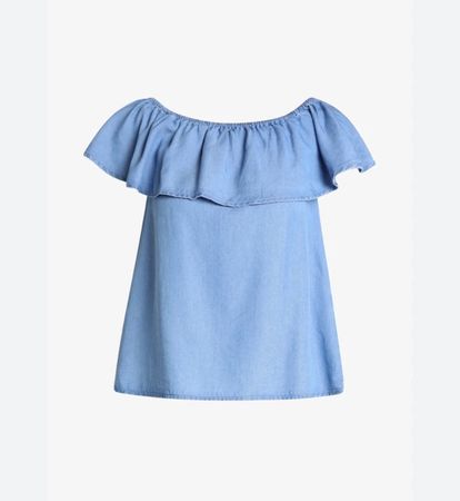 Vero Moda Off-Shoulder Blusentop in light-blue denim Gr.S
