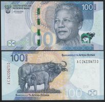 Südafrika 100 Rand UNC (2023) Nelson Mandela Büffel