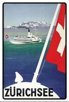 Blechschild-ZÜRICHSEE MIT SCHIFF