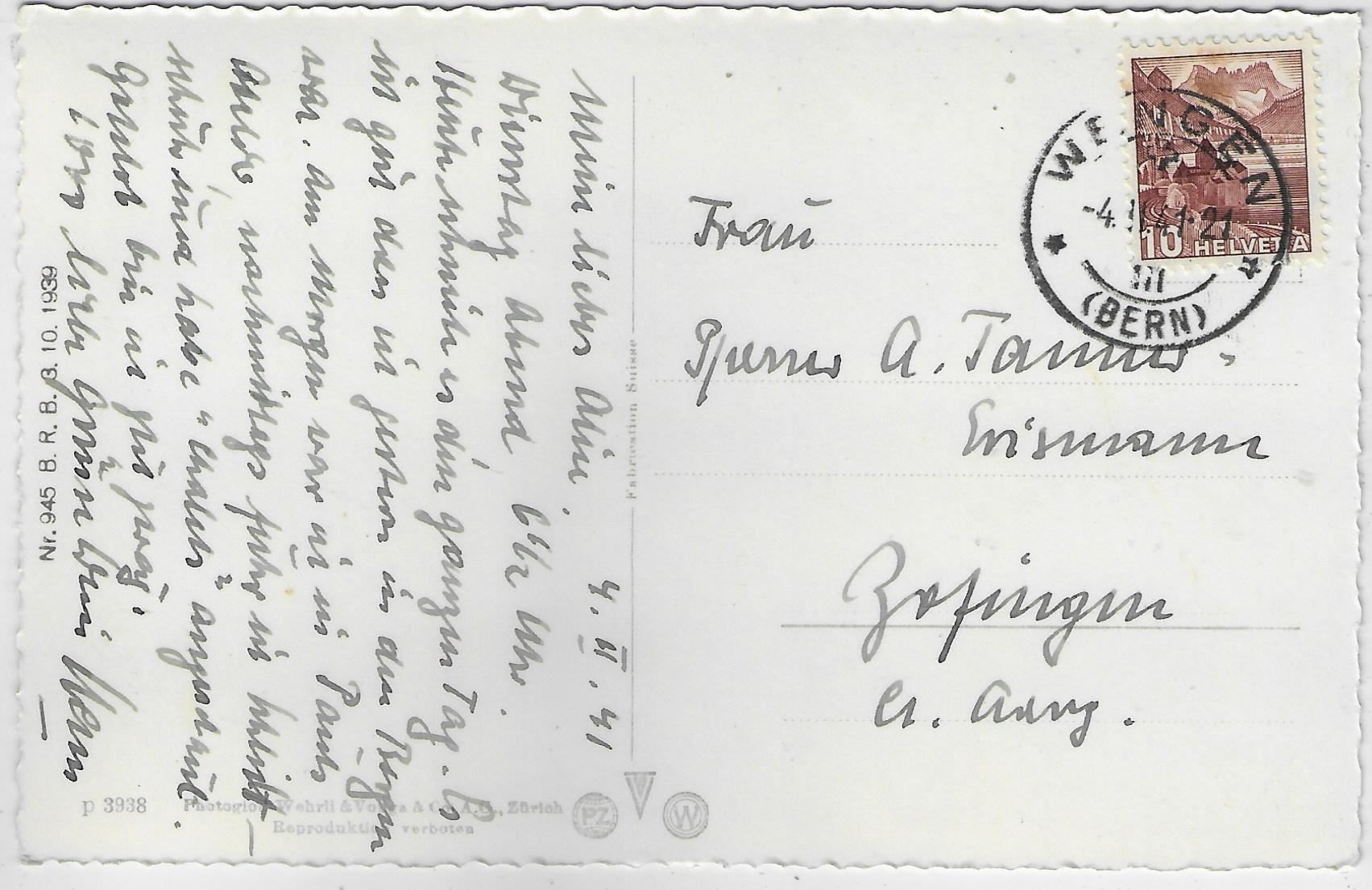 Cartoline postali: Wengen mit Skipiste – Usato da Ettingen venduto da Kartenplanet 1