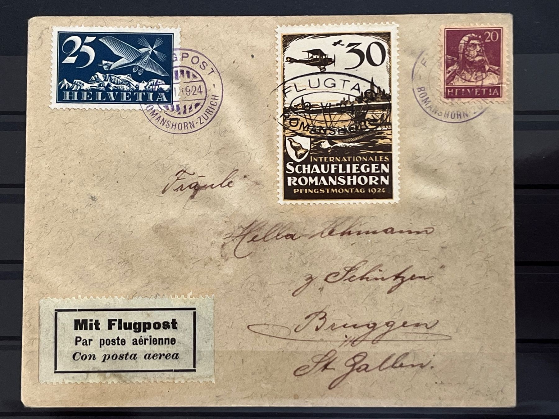 Tutti i francobolli: Flugpost, Schaufliegen Romanshorn 1924 – Usato da Romanshorn venduto da luxcollect