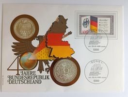 Numisbrief 40 Jahre Deutschland mit 2 Silber Münzen ab 1 Fr.